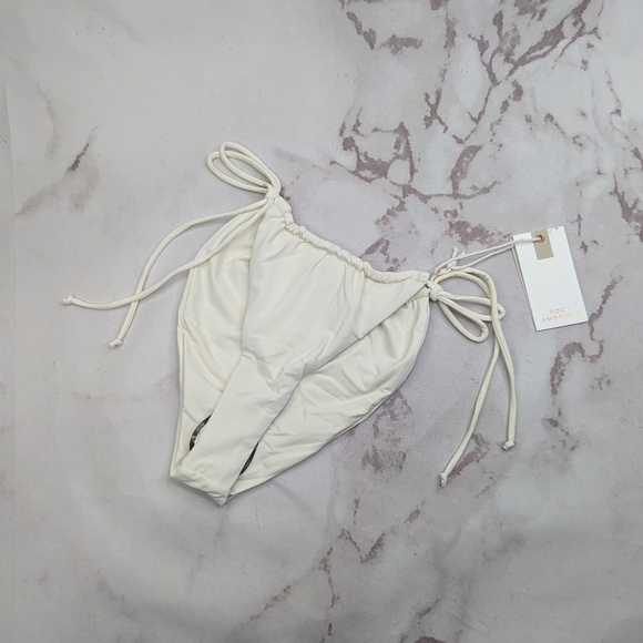 Good American Swim Bottom Women Ivory White Tiny Ties Bikini Swimsuit - Picture 1 of 12